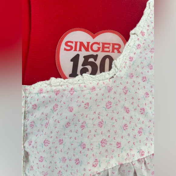 Cottagecore Dainty Rose Floral Babydoll Nightgown With Ruffle Hem - Picture 9 of 12